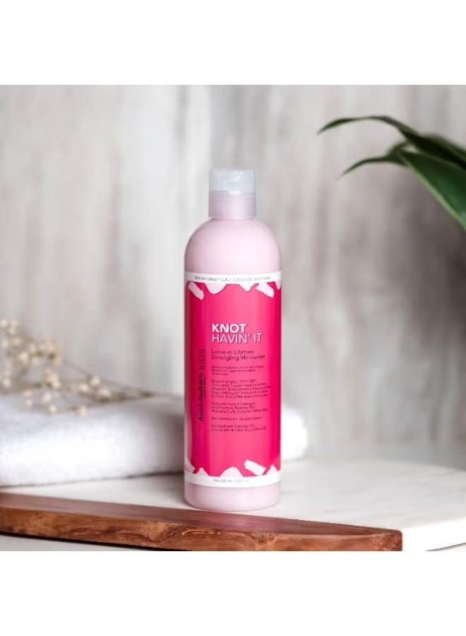 Aunt Jackie's Kids Knot Havin’ It Leave-In Detangler & Moisturiser 355ml | For Naturally Curly Coily Wavy Hair | No Mineral Oil No Petrolatum - Image 4